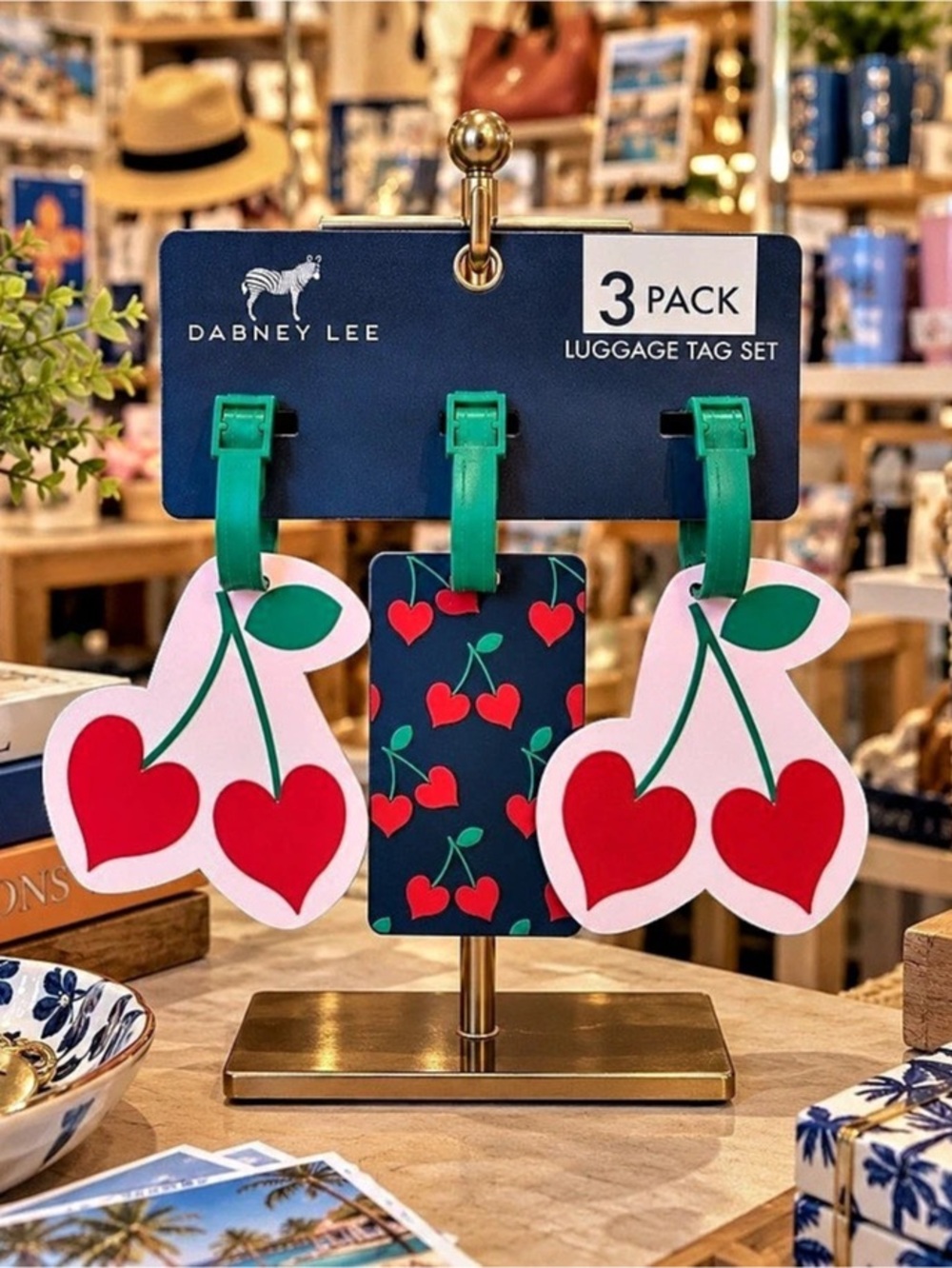 Dabney Lee 3 Pack Luggage Tag Set Floral Luggage Tags in Green Blue & Pink NWT